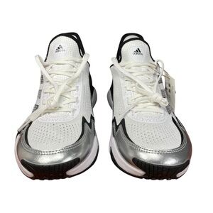 Men’s Adidas SM Impact FLX training shoe. White/Black/Silver. Size 12M.